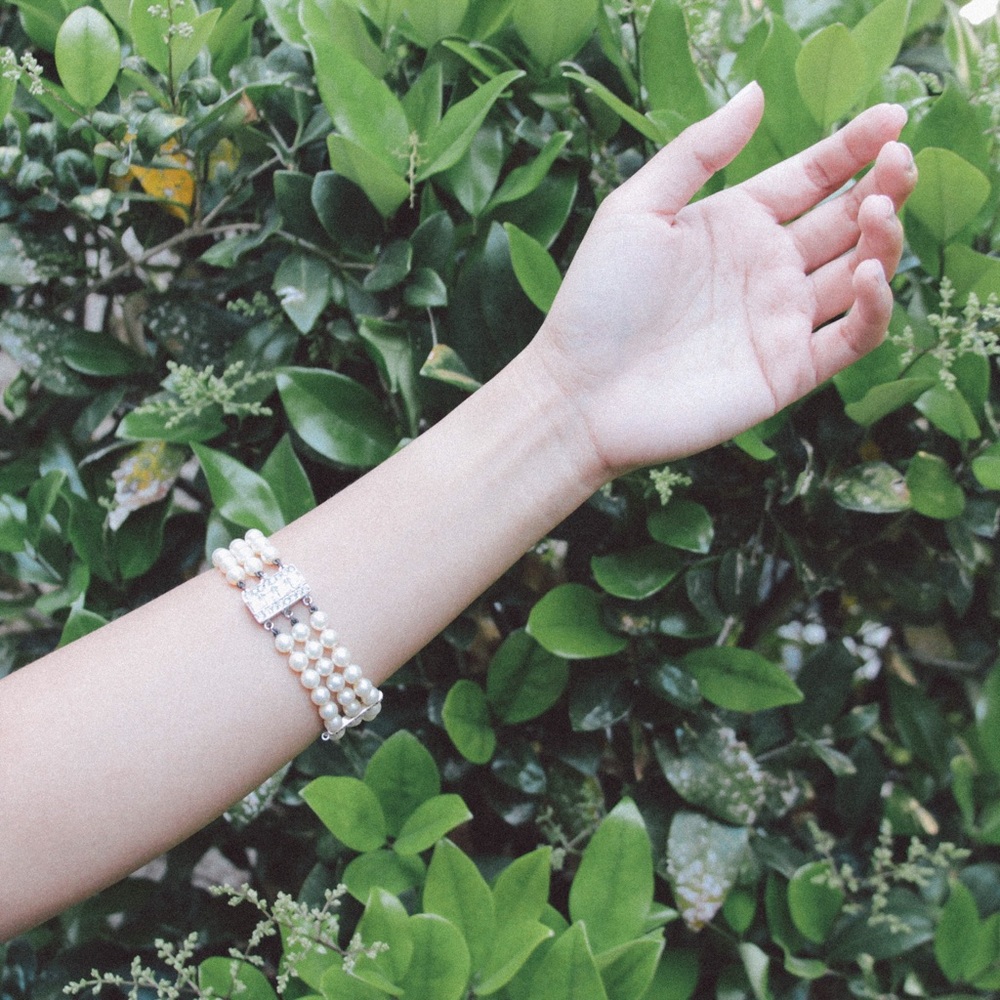 Pearl Rhinestone 3-Strand Bracelet